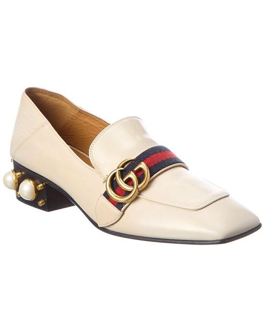 Gucci GG Leather Loafer in White Lyst UK