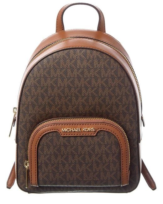 Michael Kors Brown Jaycee Xs Coated Canvas Backpack