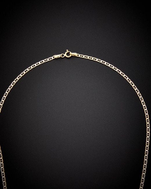 Italian Gold Black 14k Mariner Necklace