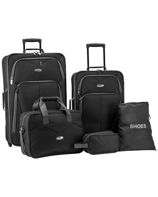 Elite Luggage Black Whitfield 5pc Softside Luggage Set