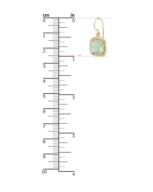 I. REISS Green 14k 7.04 Ct. Tw. Diamond & Amethyst Drop Earrings