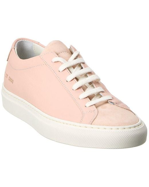 Common Projects Pink Original Achilles Leather & Suede Sneaker