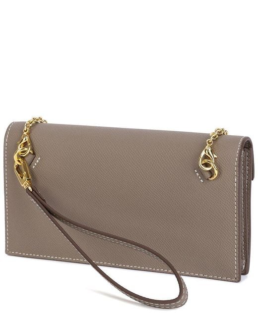 Tiffany & Fred Paris Gray Grained Leather Wallet