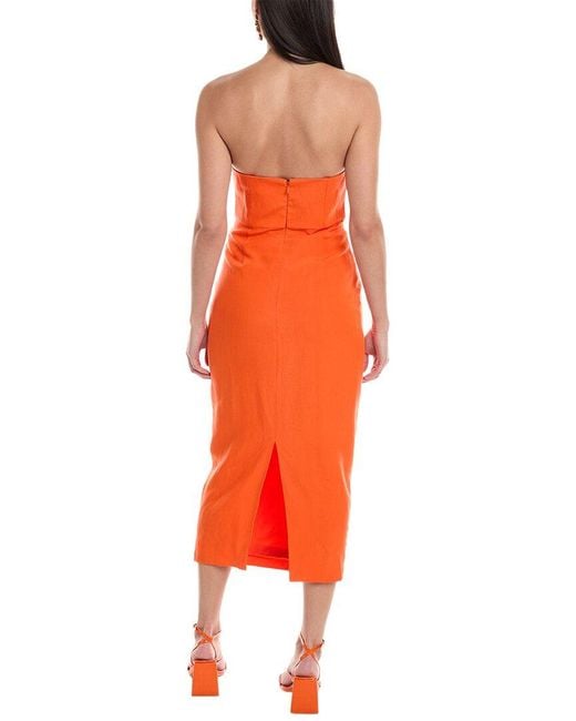 Mara Hoffman Orange Isla Linen-blend Midi Dress