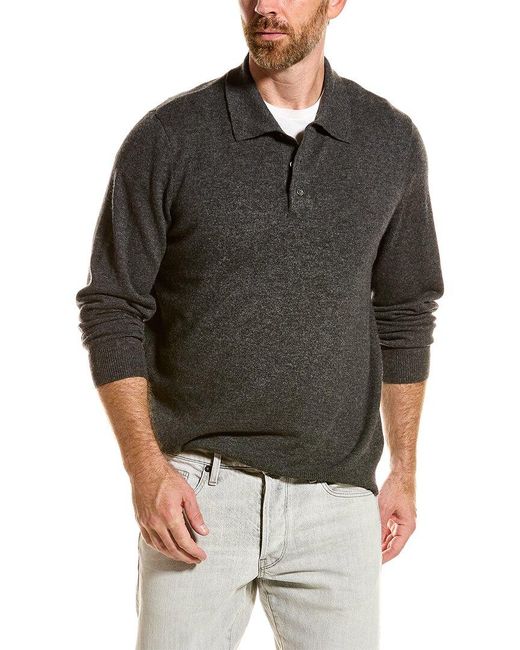J.McLaughlin Gray Lewiston Cashmere Polo Shirt for men
