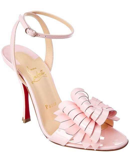 Christian Louboutin Pink Miss Valois Sandals 100 Leather Pompadour