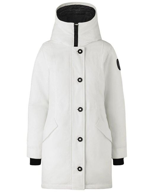 Canada Goose White Rossclair Parka Label Slim Fit Parka