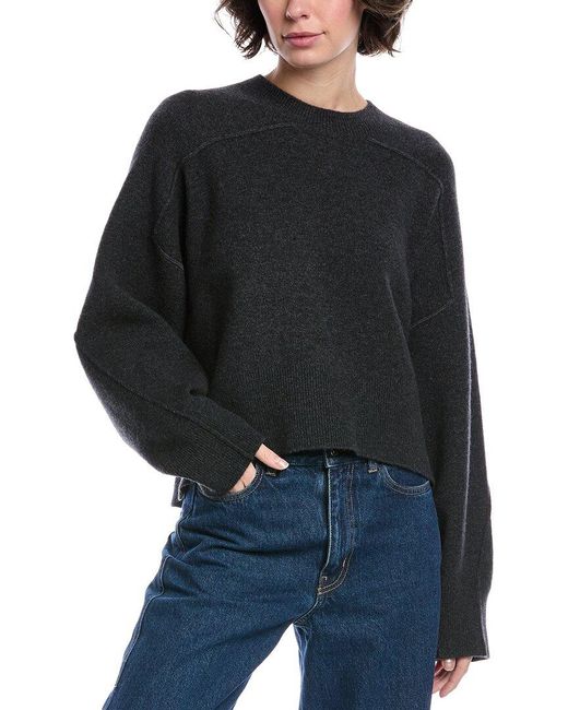 Rag & Bone Black Bridget Crewneck Wool-Blend Sweater