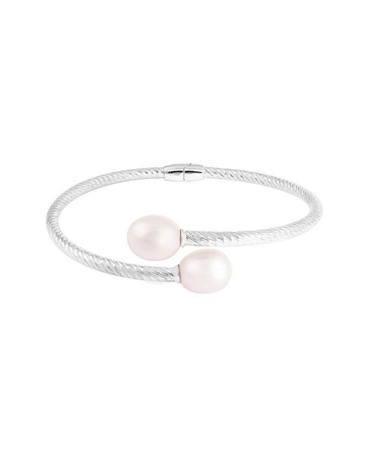 Splendid White Silver 7-8mm Pearl Bracelet