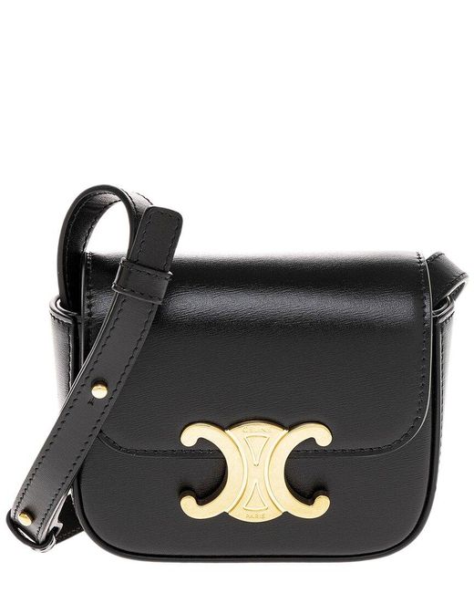 Céline Black Triomphe Leather Shoulder Bag