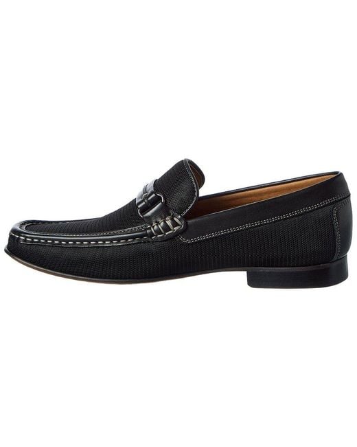 Donald J Pliner Black Donnien Leather & Nylon Loafer for men