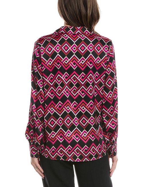 Joseph Ribkoff Red Open Collar Blouse