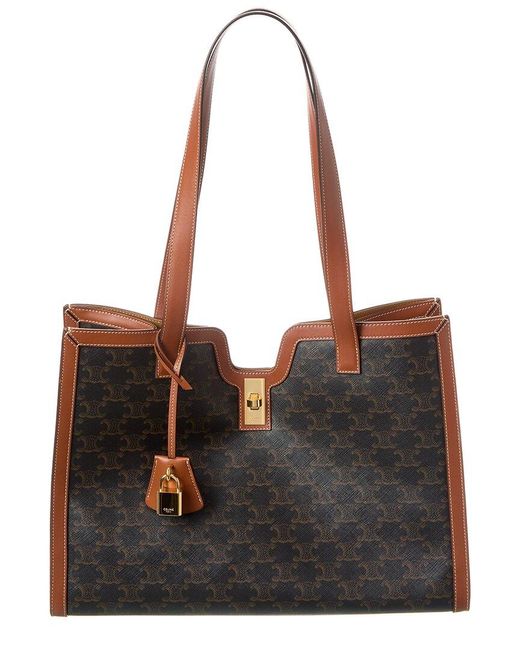 Céline Black Triomphe Canvas & Leather Tote