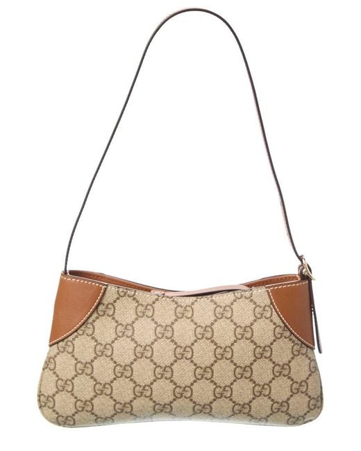 Gucci Metallic Gg Emblem Small Gg Supreme Canvas & Leather Shoulder Bag