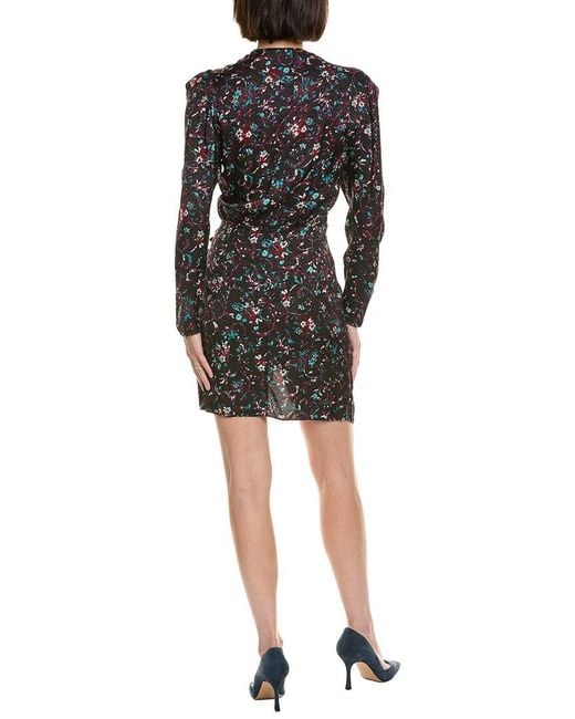 Isabel Marant Black Isabel Marant Etoile Baikal Silk-Trim Wrap Dress