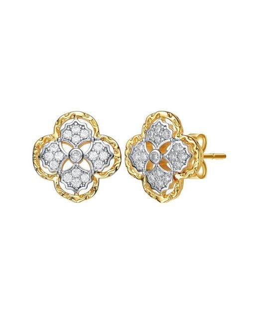 Rachel Glauber Multicolor Two-tone Plated Cz Studs