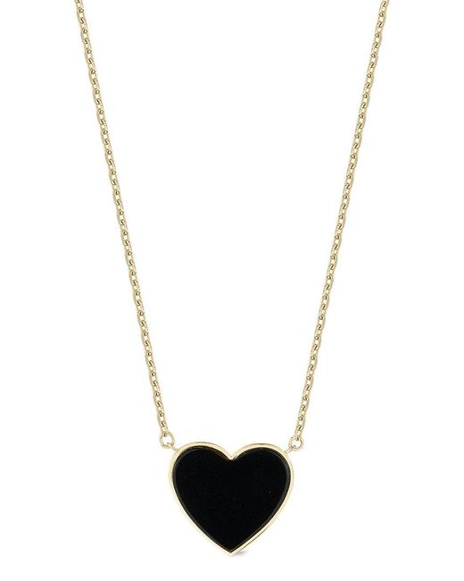 Ember Fine Jewelry White 14k Black Onyx Heart Necklace