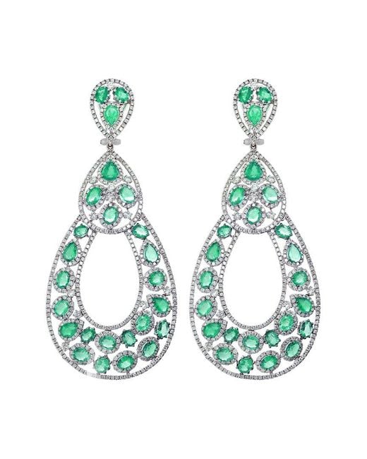 Diana M Multicolor Fine Jewelry 18k 18.40 Ct. Tw. Diamond Earrings