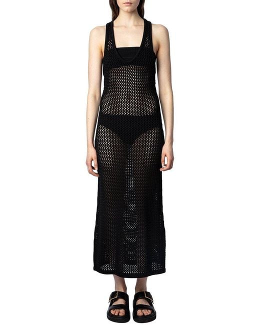 Zadig & Voltaire Black Nabys Crochet Dress