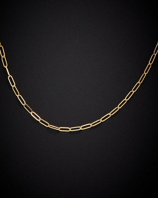 Italian Gold Black 18K 2.1Mm Polished Paperclip Chain Necklace