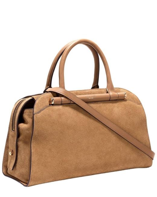 Cole Haan Brown Catherine Medium Suede Satchel