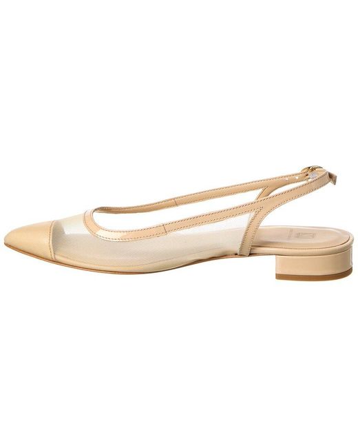 M by Bruno Magli Metallic Polina Mesh & Leather Slingback Pump