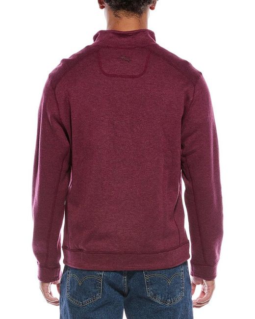 Tommy Bahama Red New Flip Coast 1/2-Zip Mock Neck Pullover for men