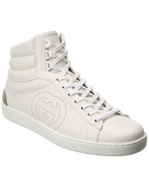Gucci White Ace Leather High-top Sneaker for men
