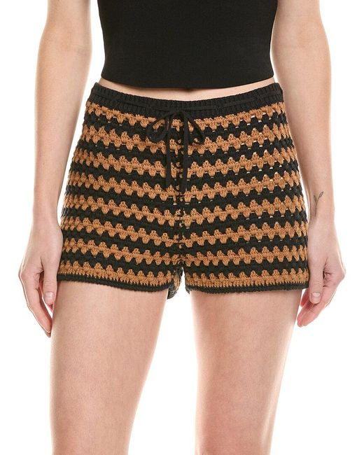 Staud Black Samara Crochet Short
