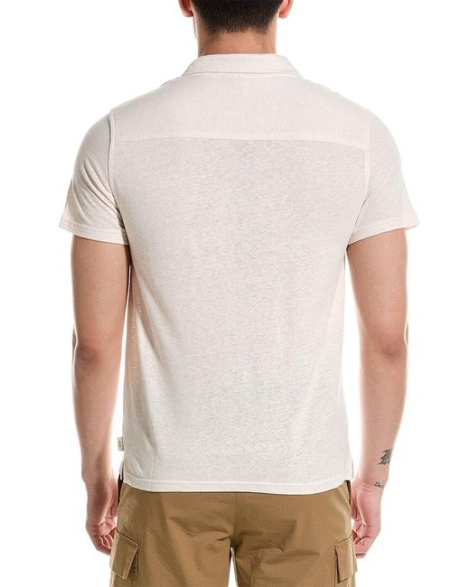 Onia White Linen-blend Polo Shirt for men