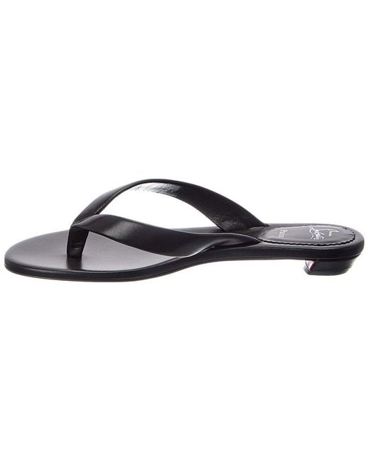 Christian Louboutin Black Miss Z Thong Leather Sandal