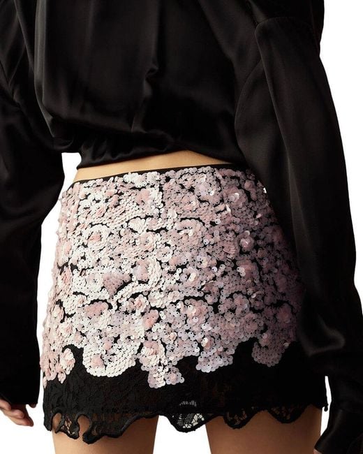 Cynthia Rowley Red The Cosmo Sequin Skirt