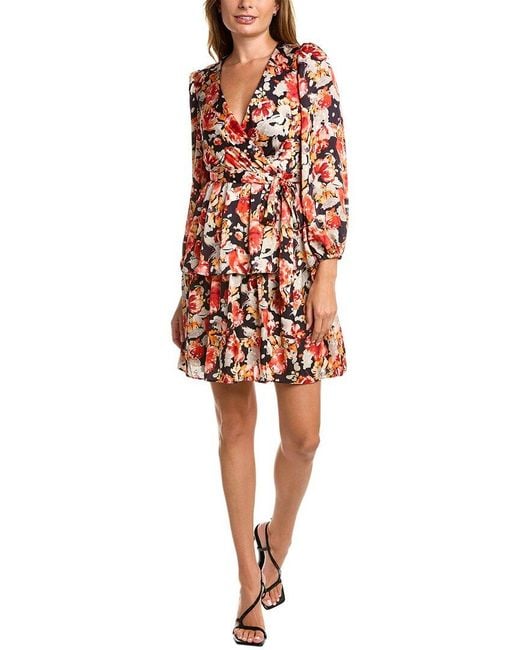 Julia Jordan Red Printed Mini Dress