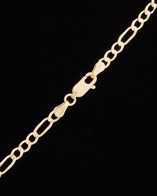 Italian Gold Black 14k Figaro Link Chain Necklace