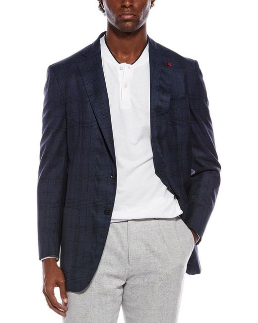 Isaia Blue Wool Blazer for men
