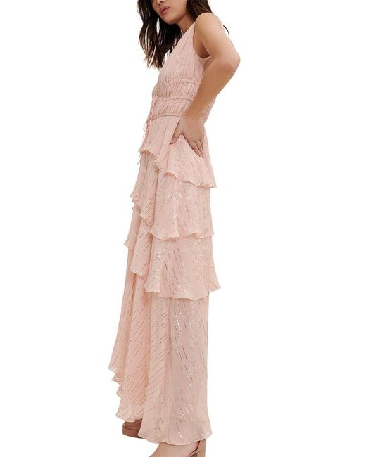 Maje Pink Silk-blend Dress
