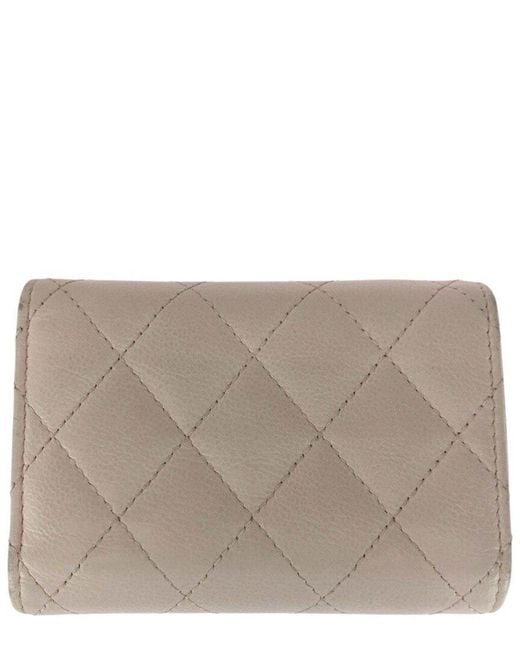 Chanel Gray Matelassé Leather Compact Wallet (authentic Pre-loved)