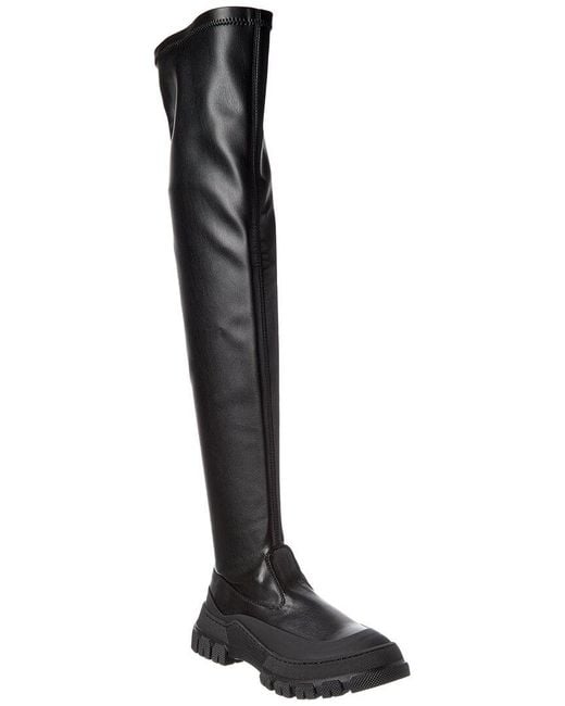 Weekend Black Max Mara Ballata Leather Thigh-High Boot