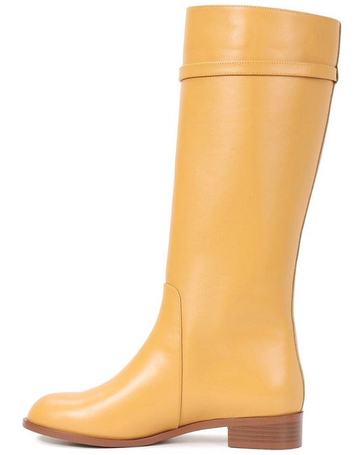 Tiffany & Fred Paris Yellow Leather Riding Boot
