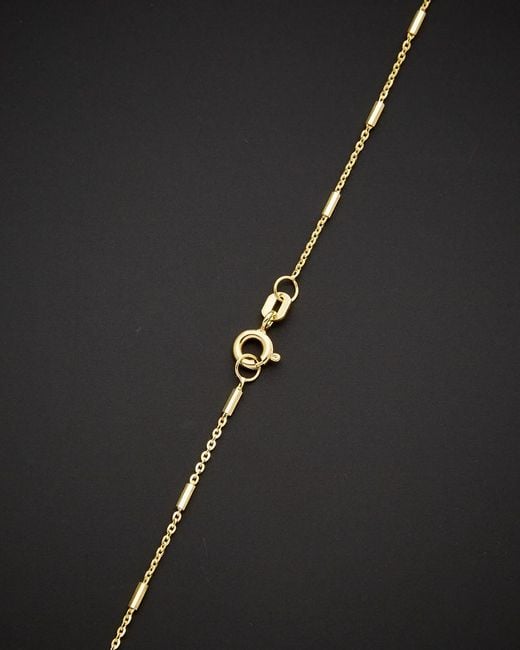 Italian Gold Black 14k Tube Station Necklace