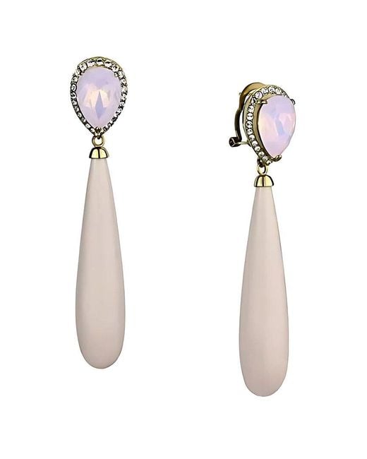 Alamode Jewelry White Plated Stainless Steel Earring