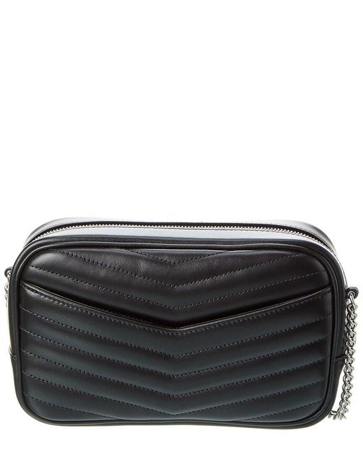 Saint Laurent Lou Mini Quilted Leather Camera Bag in Black