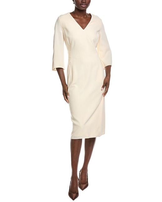 Akris Natural Wool Midi Dress