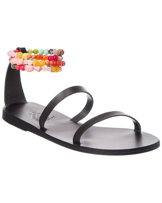 Ancient Greek Sandals Metallic Smirni Leather Sandal
