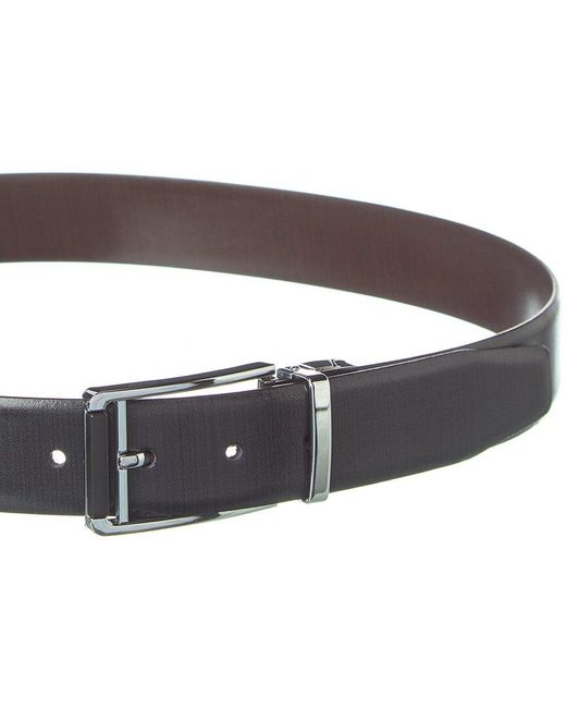 Hart Schaffner Marx Black Techno Grain Reversible Leather Belt for men