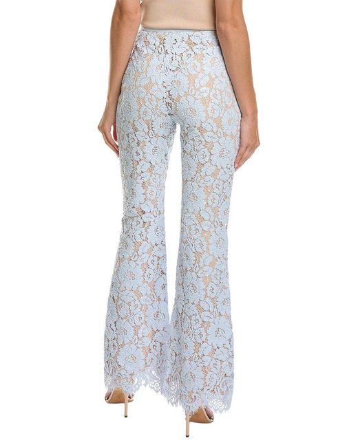 Michael Kors Blue Floral Lace Paillette Flare Pant