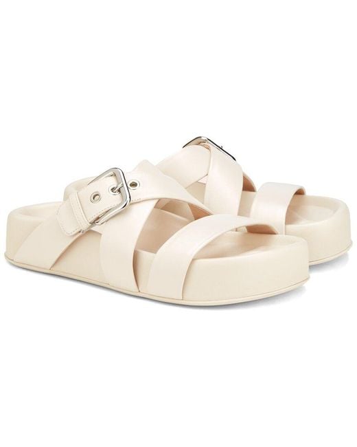 Agl Attilio Giusti Leombruni White Jane Slide Leather Slide