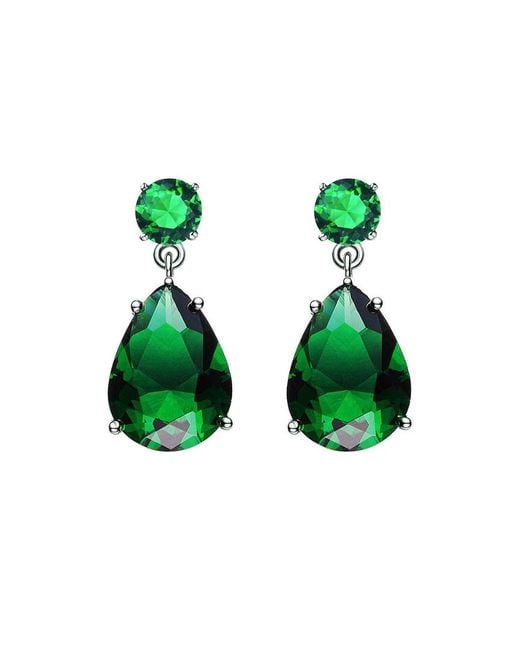 Rachel Glauber Green Silver Earrings