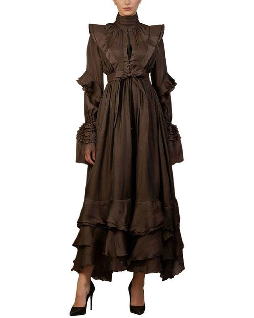 MIRA RICHI Brown Maxi Dress
