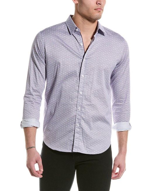 Robert Graham Purple Colton Tailored Fit Woven Shirt for men